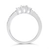 Silver Oval Cubic Zirconia Split Shoulder Ring - F6096 Alternative Image