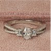 Silver Oval Cubic Zirconia Split Shoulder Ring - F6096 Alternative Image