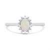 Silver Opal And Diamond Halo Ring - F6118 Alternative Image