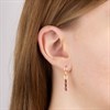 Fiorelli E6295P Silver Gold Plated Pink Crystal Drop Earrings - F66244 Alternative Image