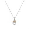 Disney Sterling Silver 18ct Gold Plated CZ Heart Crown Necklace - F67123 Alternative Image
