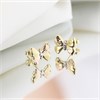 9ct Gold Three Colour Butterfly Stud Earrings - G01114 Alternative Image