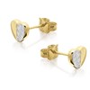 9ct Gold Two Colour Heart Stud Earrings - 7mm - G0314 Alternative Image