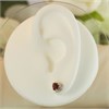 9ct Gold Two Colour Garnet And Diamond Heart Stud Earrings - G0318 Alternative Image
