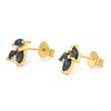 9ct Gold Sapphire And Diamond Stud Earrings - 9mm - G0322 Alternative Image