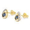 9ct Gold Pear Sapphire And Diamond Stud Earrings - 8mm - G0324 Alternative Image