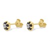9ct Gold Sapphire And Diamond Stud Earrings - 5mm - G0326 Alternative Image