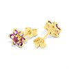 9ct Gold Amethyst Flower Cluster Stud Earrings - G04101 Alternative Image