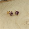 9ct Gold Amethyst Flower Cluster Stud Earrings - G04101 Alternative Image