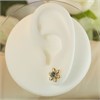 9ct Gold Blue Topaz Flower Stud Earrings - 10mm - G04102 Alternative Image
