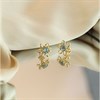9ct Gold Blue Topaz Flower Stud Earrings - 10mm - G04102 Alternative Image