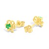 9ct Gold Emerald Flower Stud Earrings - 6mm - G04109 Alternative Image