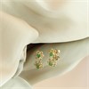 9ct Gold Emerald Flower Stud Earrings - 6mm - G04109 Alternative Image