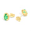 9ct Gold Emerald Oval Twisted Border Earrings - G04113 Alternative Image