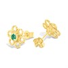 9ct Gold Emerald Daisy Stud Earrings - G04114 Alternative Image