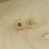 9ct Gold Emerald Daisy Stud Earrings - G04114 Alternative Image