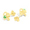 9ct Gold Emerald Flower Stud Earrings - 7mm - G04115 Alternative Image