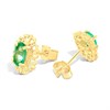 9ct Gold Emerald Fancy Border Earrings - G04116 Alternative Image