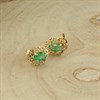 9ct Gold Emerald Fancy Border Earrings - G04116 Alternative Image