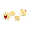 9ct Gold Ruby Flower Stud Earrings - 6mm - G04126 Alternative Image