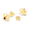 9ct Gold Ruby Flower Stud Earrings - 7mm - G04127 Alternative Image