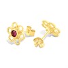 9ct Gold Ruby Daisy Stud Earrings - G04130 Alternative Image