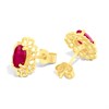 9ct Gold Ruby Fancy Border Stud Earrings - G04132 Alternative Image