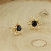 9ct Gold Sapphire Flower Stud Earrings - 10mm - G04133 Alternative Image