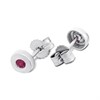 9ct White Gold 4MM Ruby Rubover Stud Earrings - G04149 Alternative Image