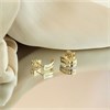 9ct Gold Two Colour Wave Stud Earrings - 10mm - G0464 Alternative Image