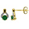 9ct Gold Emerald And Diamond Stud Earrings - G0469 Alternative Image