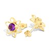 9ct Gold Amethyst Flower Stud Earrings - 10mm - G0495 Alternative Image