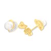 9ct Freshwater Pearl And Diamond Heart Stud Earrings - G0693 Alternative Image