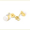 9ct Freshwater Pearl And Diamond Stud Earrings - G0694 Alternative Image