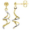 9ct Gold Two Colour Spiral Drop Earrings - G14103 Alternative Image