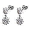 9ct White Gold Cubic Zirconia Pear Drop Earrings - 16mm drop - G1527 Alternative Image