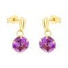 9ct Gold Amethyst Drop Earrings - 12mm drop - G1846 Alternative Image