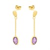 9ct Gold Amethyst Drop Earrings - 26mm drop - G1847 Alternative Image