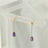 9ct Gold Amethyst Drop Earrings - 26mm drop - G1847 Alternative Image