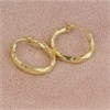 9ct Gold Facetted Hoop Earrings - G2110 Alternative Image