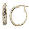 9ct Gold Two Colour Diamond Cut Oval Hoop Earrings - 20mm - G2441 Alternative Image