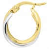 9ct Gold Two Colour Hoop Earrings - 16mm - G2452 Alternative Image