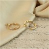 9ct Gold Two Colour Diamond Cut Hoop Earrings - 13mm - G2463 Alternative Image