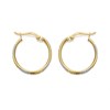 9ct Gold Two Colour Hoop Earrings - 18mm - G2465 Alternative Image