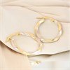 9ct Two Colour Gold Oval Twist Creole Earrings - G2497 Alternative Image