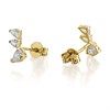 9ct Gold Cubic Zirconia Crawler Stud Earrings - 8mm - G27135 Alternative Image