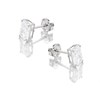 9ct White Gold Emerald Cut Cubic Zirconia Stud Earrings - G2779 Alternative Image