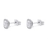 9ct White Gold Radiant Cubic Zirconia Cluster Stud Earrings - 7mm - G2787 Alternative Image