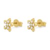 9ct Gold Cubic Zirconia Flower Stud Earrings - 8mm - G2792 Alternative Image