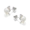 9ct White Gold 7mm Freshwater Pearl And Diamond Stud Earrings - G3119 Alternative Image